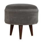 Load image into Gallery viewer, Grey-Velvet-Nordic-Style-Footstool
