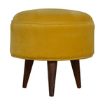 Load image into Gallery viewer, Mustard-Velvet-Nordic-Footstool
