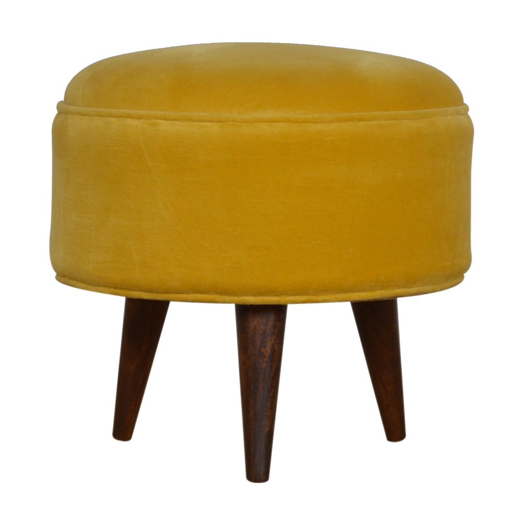 Mustard-Velvet-Nordic-Footstool