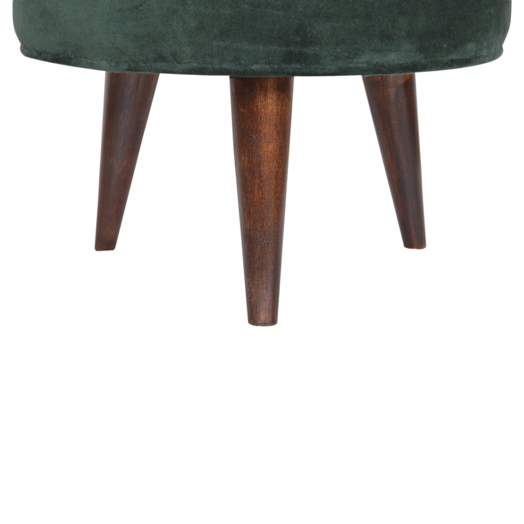 Emerald Green Velvet Nordic Stool