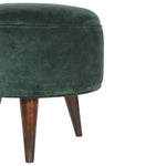 Load image into Gallery viewer, Emerald Green Velvet Nordic Stool
