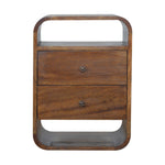 Load image into Gallery viewer, Chestnut-Curve-2-Drawer-Bedside
