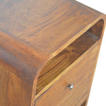 Load image into Gallery viewer, Chestnut Curve 2 Drawer Bedside
