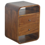 Load image into Gallery viewer, Chestnut Curve 2 Drawer Bedside
