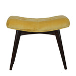 Load image into Gallery viewer, Mustard-Cotton-Velvet-Curved-Bench
