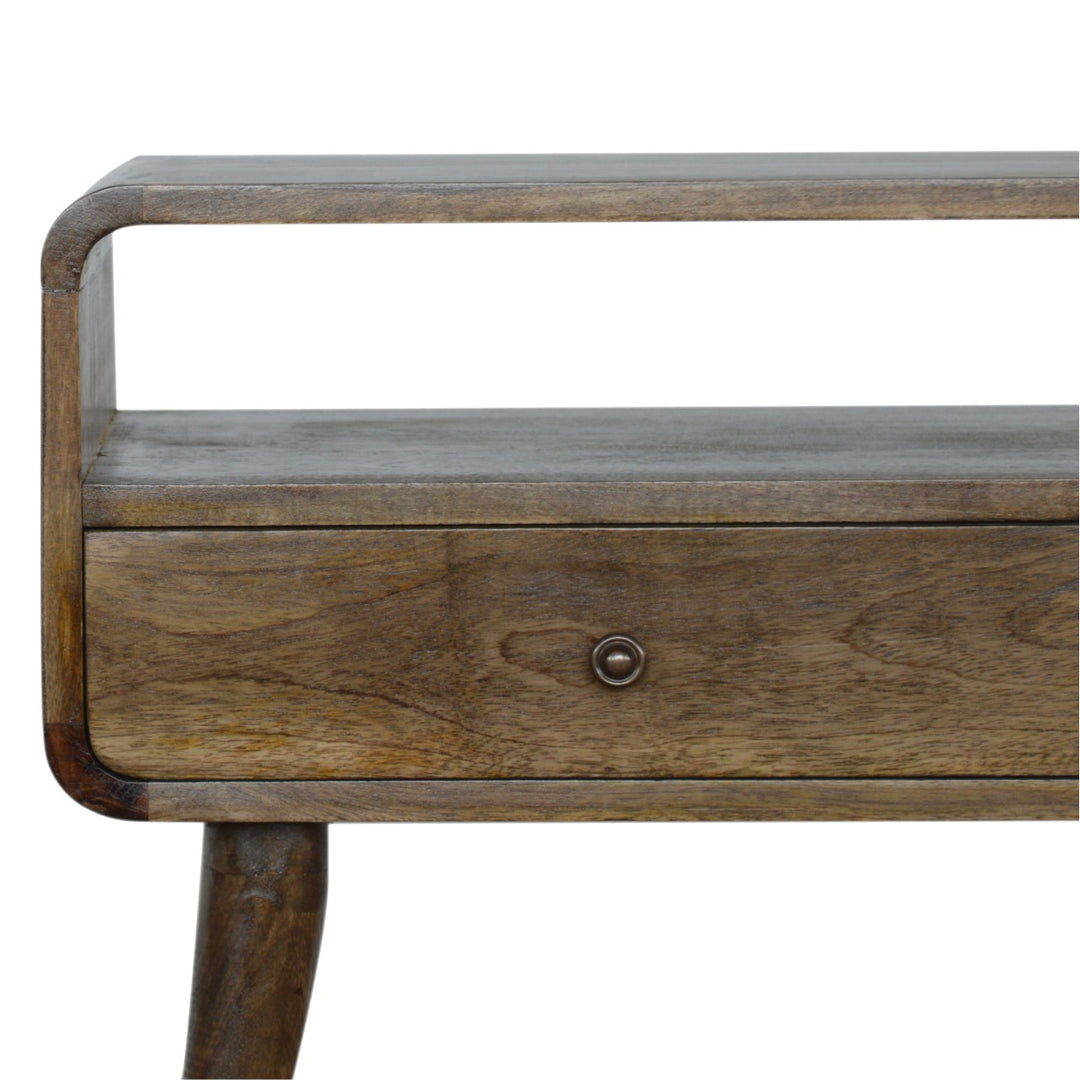 Curved Grey-wash Console Table