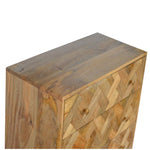 Load image into Gallery viewer, 3 Drawer Zig-Zag Patterned Patchwork Chest
