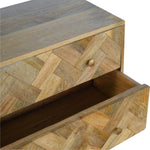 Load image into Gallery viewer, 3 Drawer Zig-Zag Patterned Patchwork Chest
