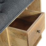 Load image into Gallery viewer, Black Tweed 1 Drawer Bench
