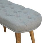 Load image into Gallery viewer, Deep Button Grey Tweed Bench
