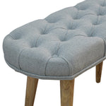 Load image into Gallery viewer, Deep Button Grey Tweed Bench
