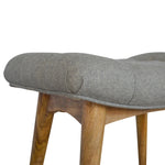 Load image into Gallery viewer, Curved Grey Tweed Bench
