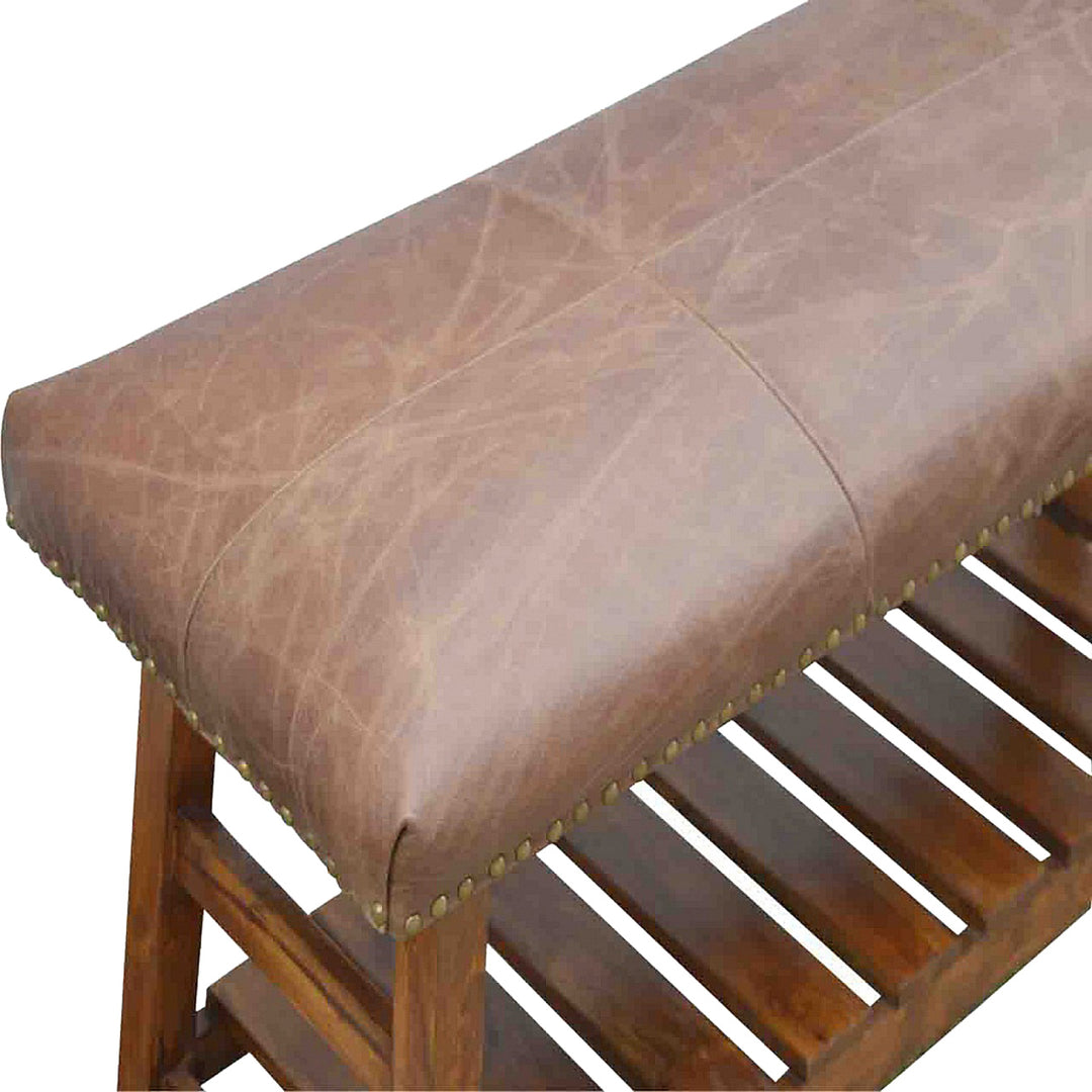 Buffalo Hide Hallway Bench