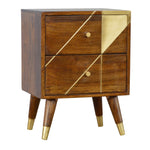 Load image into Gallery viewer, Gold Geometric Chestnut Bedside
