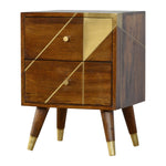 Load image into Gallery viewer, Gold-Geometric-Chestnut-Bedside
