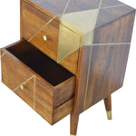 Load image into Gallery viewer, Gold Geometric Chestnut Bedside
