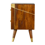 Load image into Gallery viewer, Gold Geometric Chestnut Bedside
