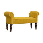 Load image into Gallery viewer, Mustard Velvet Bench
