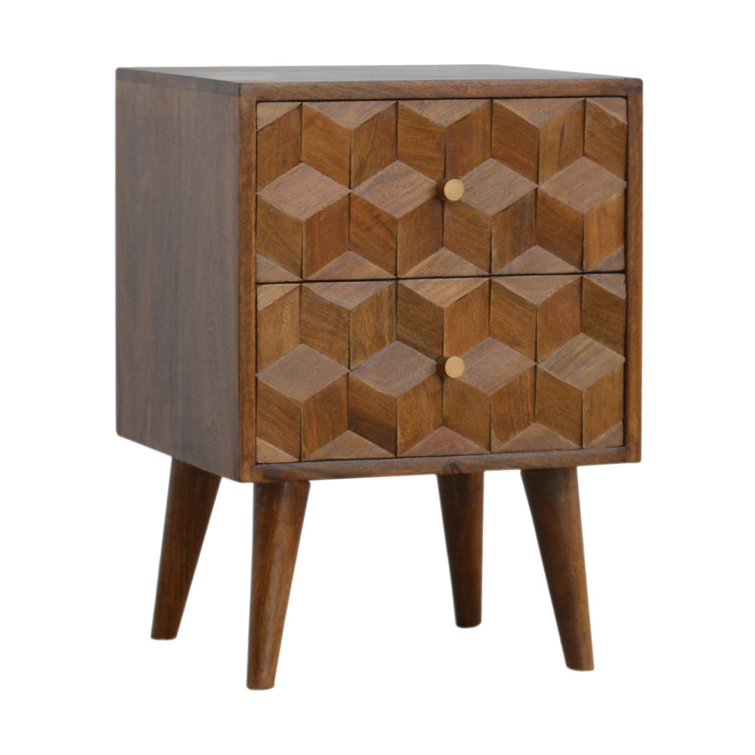 Chestnut-Cube-Carved-Bedside