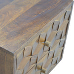 Load image into Gallery viewer, Chestnut Cube Carved Bedside
