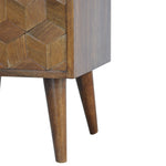 Load image into Gallery viewer, Chestnut Cube Carved Bedside
