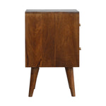 Load image into Gallery viewer, Chestnut Cube Carved Bedside
