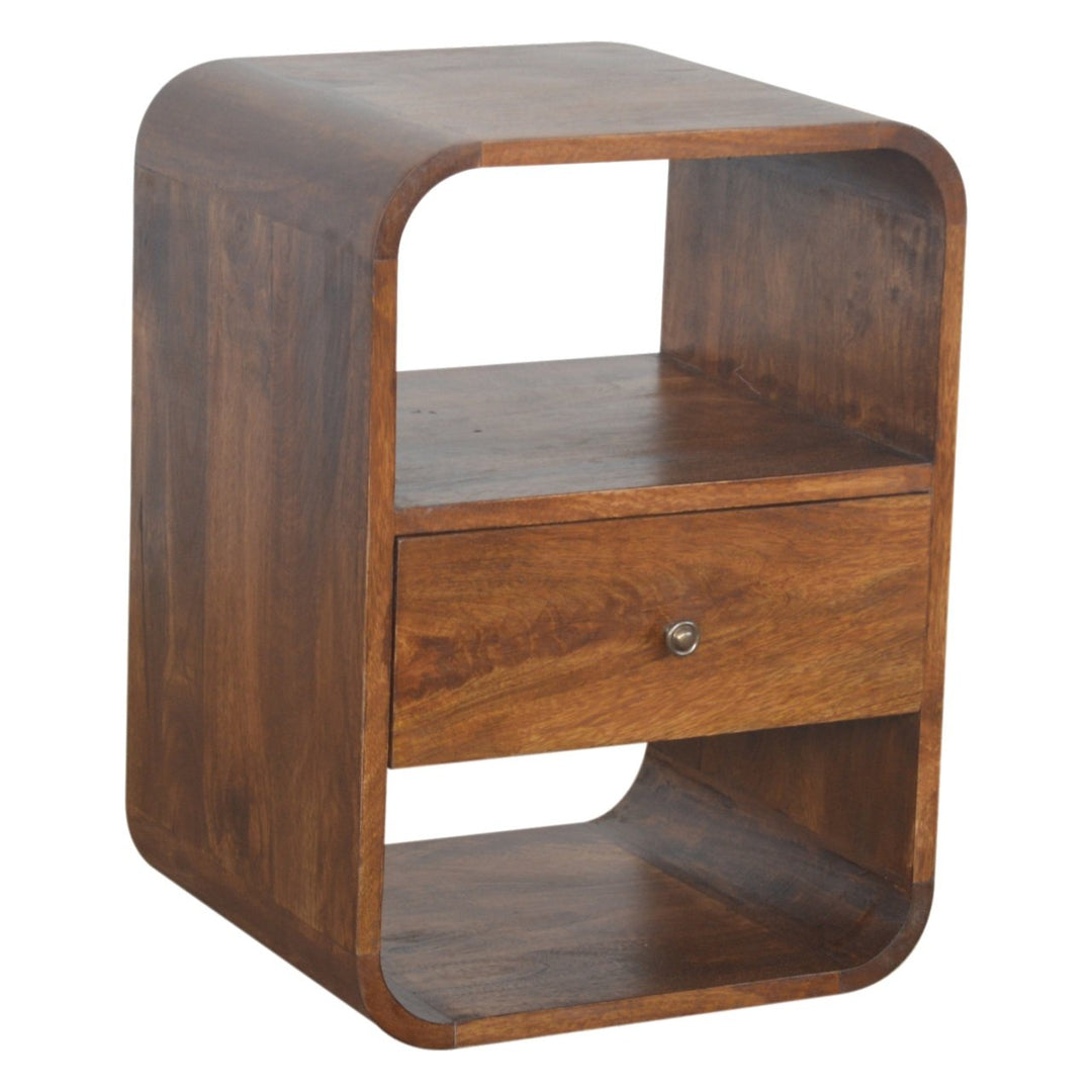 Chestnut Curved Edge Bedside