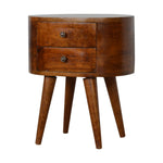 Load image into Gallery viewer, Chestnut Rounded Bedside Table
