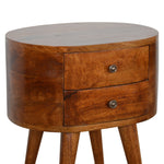 Load image into Gallery viewer, Chestnut Rounded Bedside Table
