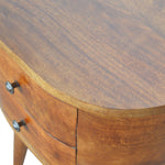 Load image into Gallery viewer, Chestnut Rounded Bedside Table
