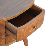 Load image into Gallery viewer, Chestnut Rounded Bedside Table
