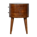 Load image into Gallery viewer, Chestnut Rounded Bedside Table
