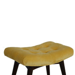 Load image into Gallery viewer, Mustard Cotton Velvet Curved Bench
