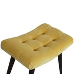 Load image into Gallery viewer, Mustard Cotton Velvet Curved Bench
