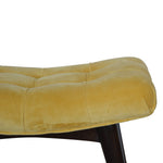 Load image into Gallery viewer, Mustard Cotton Velvet Curved Bench
