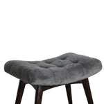 Load image into Gallery viewer, Grey Cotton Velvet Curved Bench
