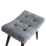 Load image into Gallery viewer, Grey Cotton Velvet Curved Bench
